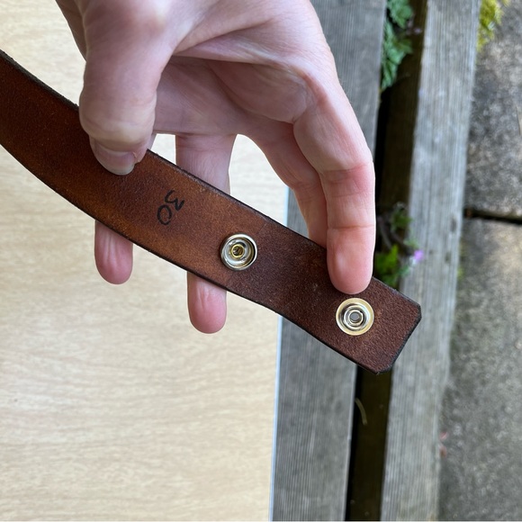 Bob Dunn Handmade Brown Leather Belt - No Buckle Sz 30 - Picture 4 of 12